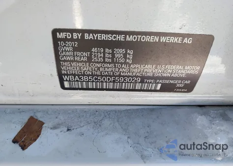 2013 BMW 328I xDrive z USA, uszkodzony, nr VIN WBA3B5C50DF593029